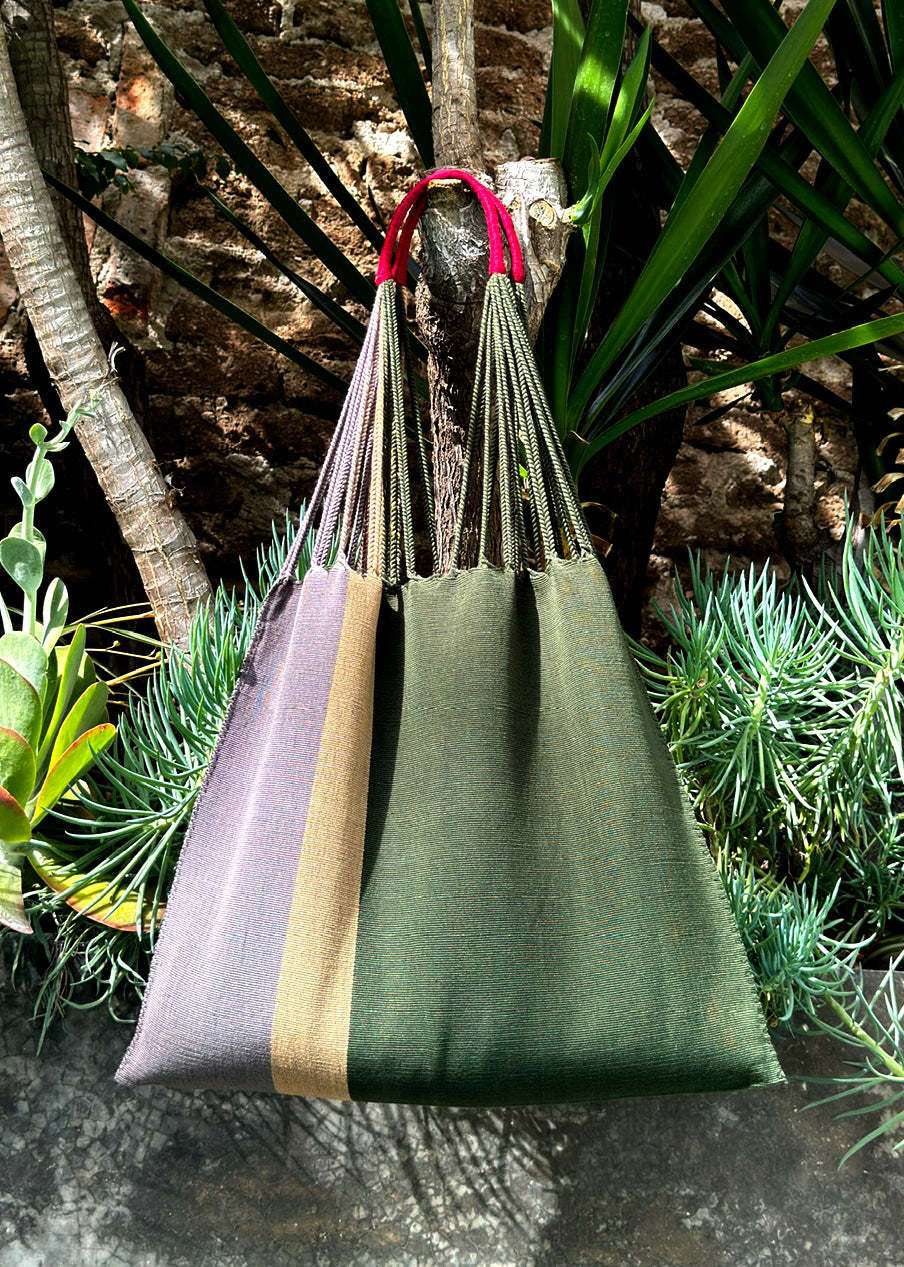 LUZ Collection LUZ Collection Heather/Verde Las Rayas Tote