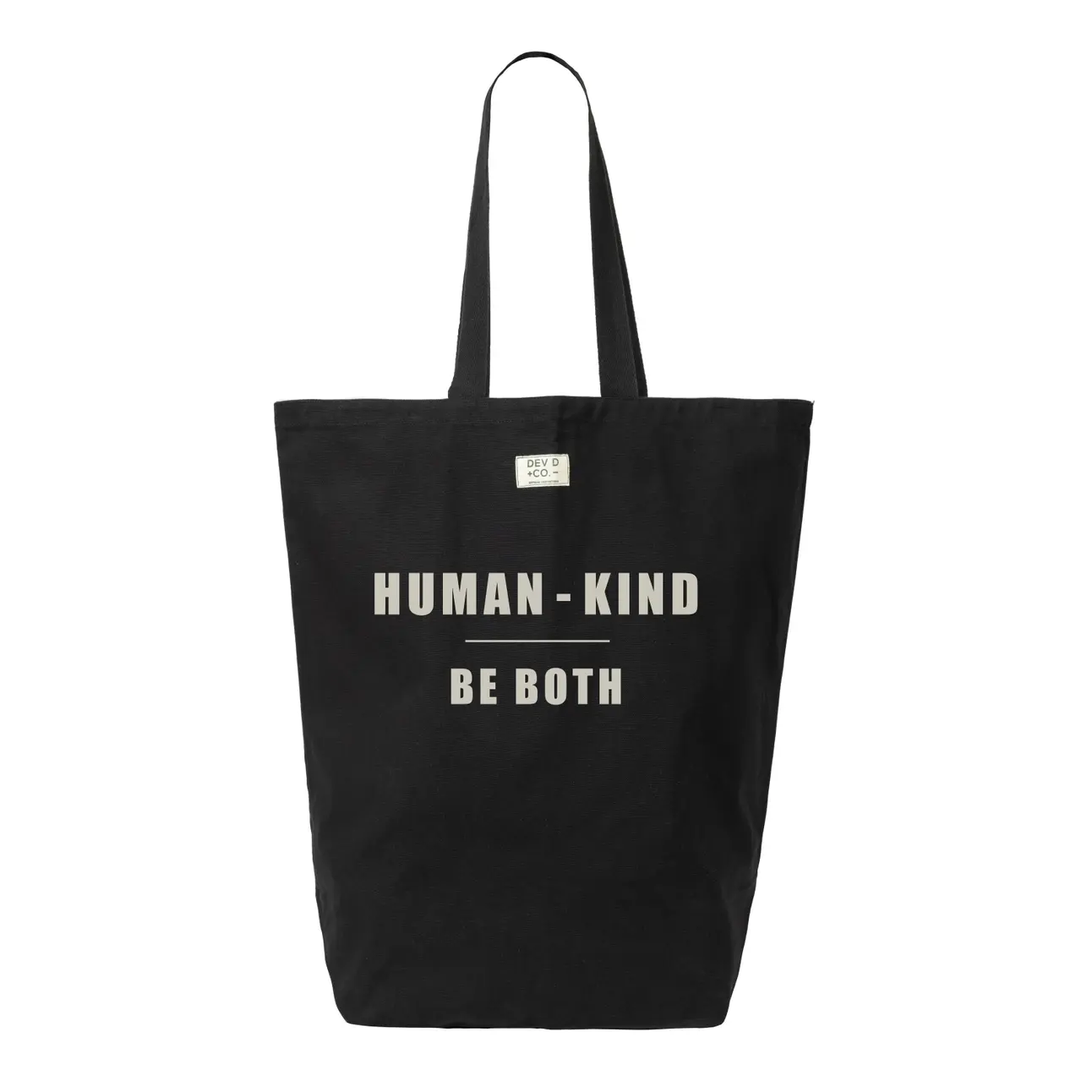 Dev D + Co Dev D + Co  Human Kind Canvas Tote Lg Black