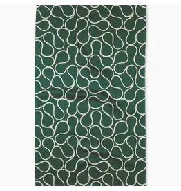 Geometry Geometry Green Loops Tea Towel