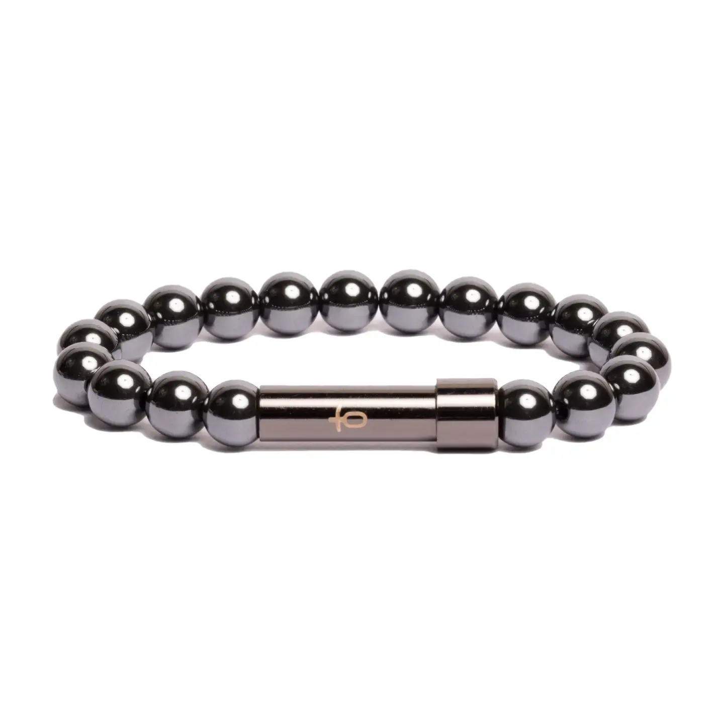 Wishbeads Wishbeads Polished Hematite Intention Bracelet (W)