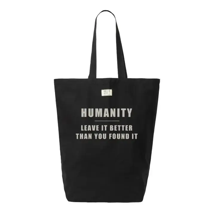Dev D + Co Dev D + Co  Humanity Lg Canvas Tote Black
