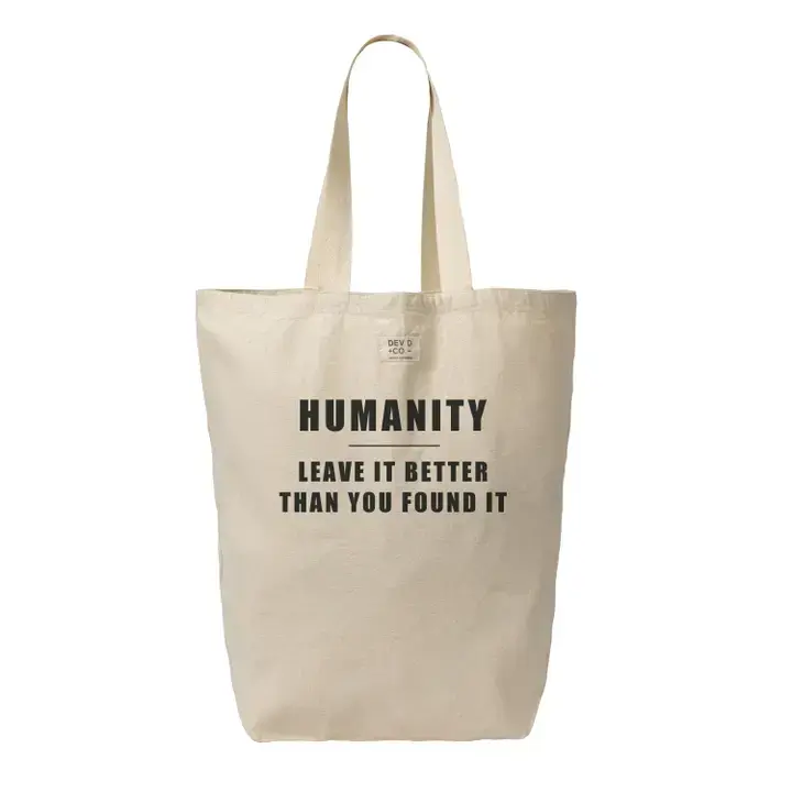 Dev D + Co Dev D + Co  Humanity Lg Canvas Tote Natural