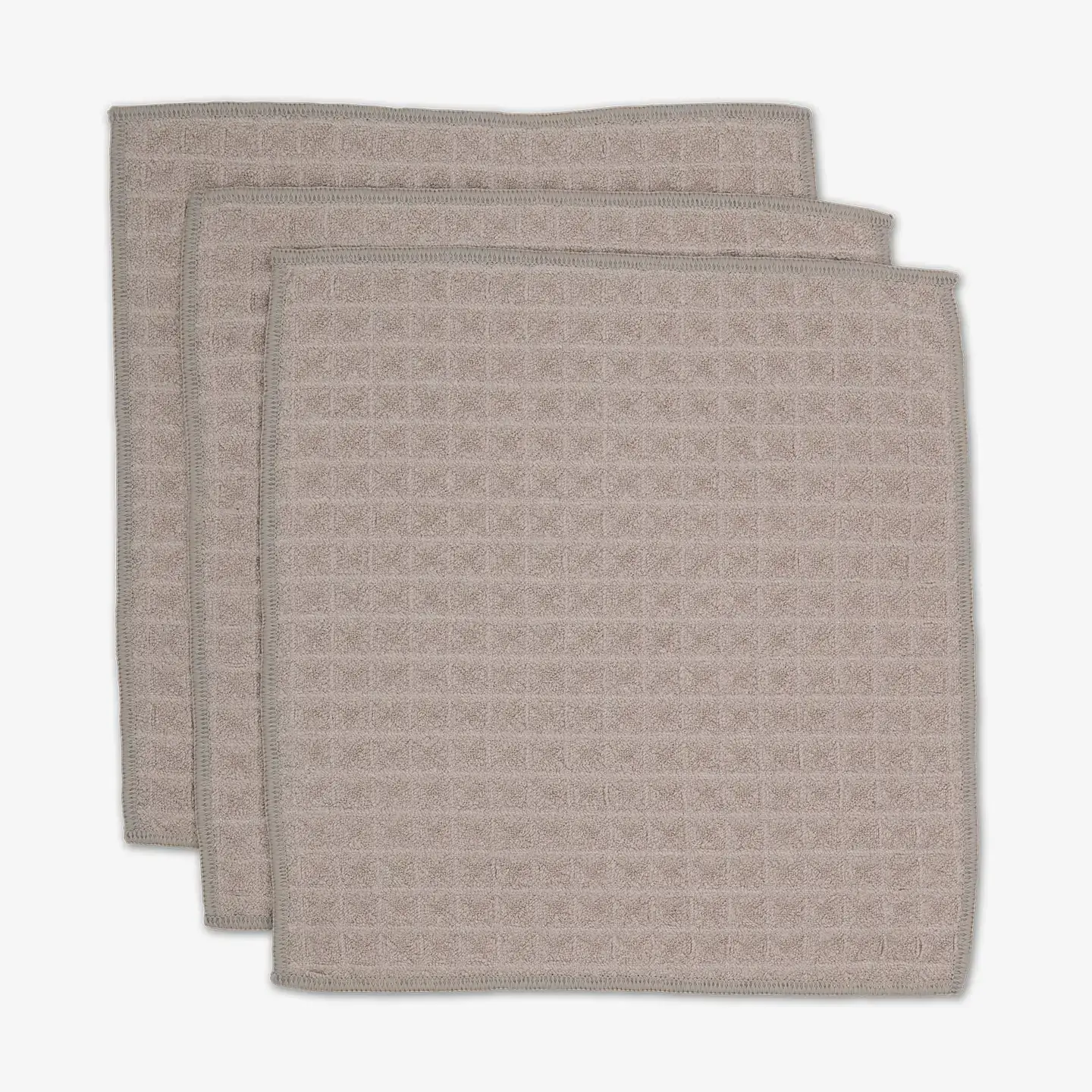 Geometry Geometry Taupe Waffle Washcloth Set (3)