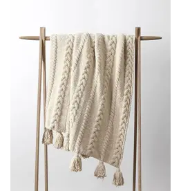 Sunday Citizen Sunday Citizen Braided Pom Pom Throw Sahara Tan