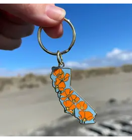 Coastal Haze Design Coastal Haze Design CA Poppy State Enamel Keychain