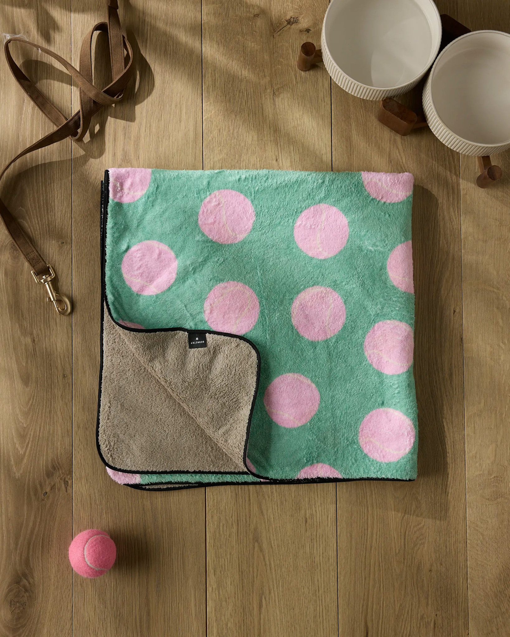 Geometry Geometry Pink Balls Plush Dog Towel