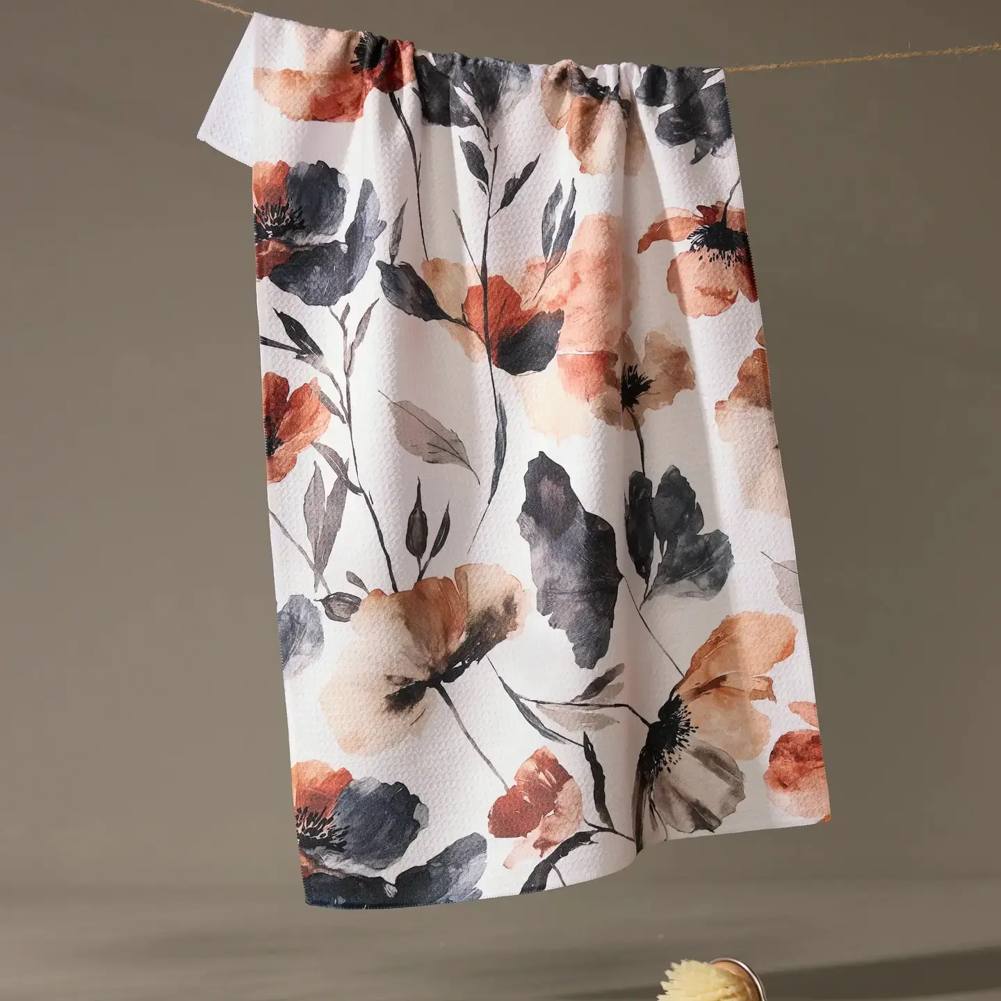 Geometry Geometry Moody Poppy Tea Towel