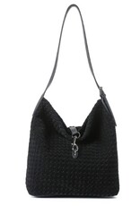 Haute Shore Haute Shore Sandy Black Woven Suede Shoulder Bag