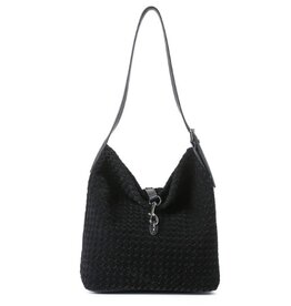 Haute Shore Haute Shore Sandy Black Woven Suede Shoulder Bag