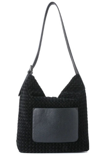 Haute Shore Haute Shore Sandy Black Woven Suede Shoulder Bag
