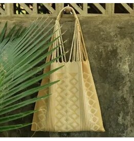 LUZ Collection LUZ Collection Embroidered Las Rayas Tote (gold/yellow)