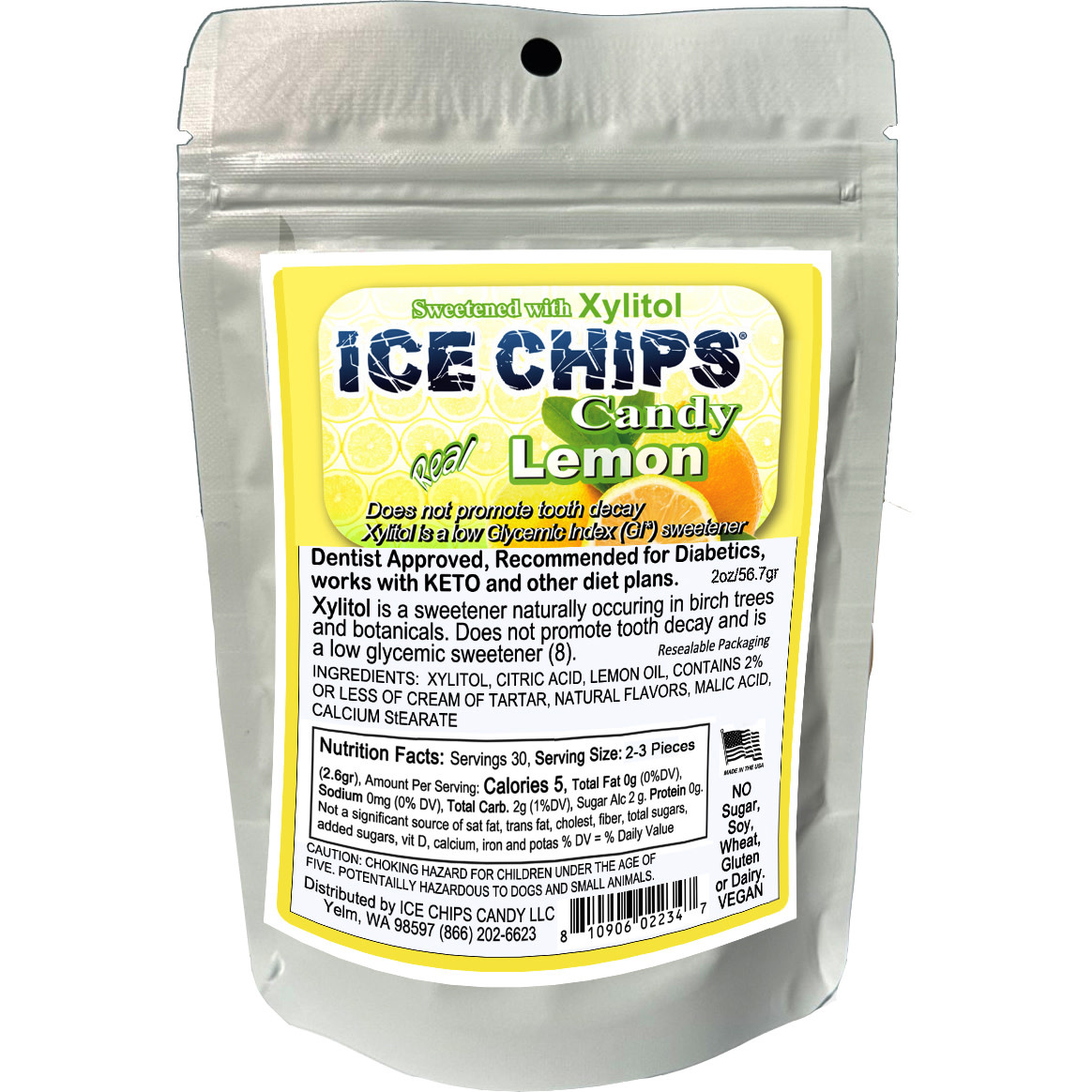 Ice Chips Candy Ice Chips Lemon 2oz Pouch