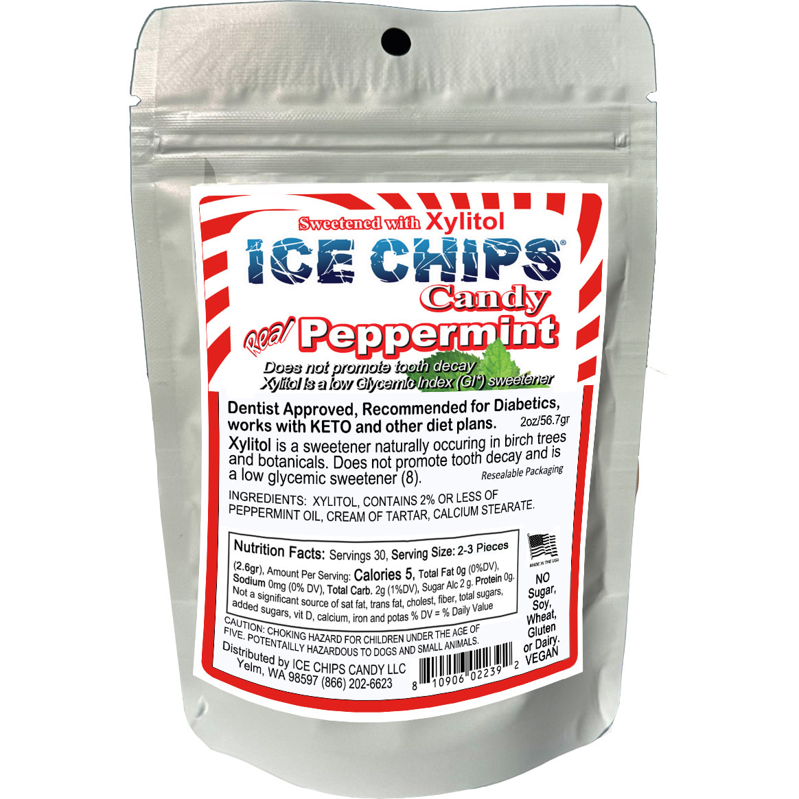 Ice Chips Candy Ice Chips Peppermint 2oz Pouch