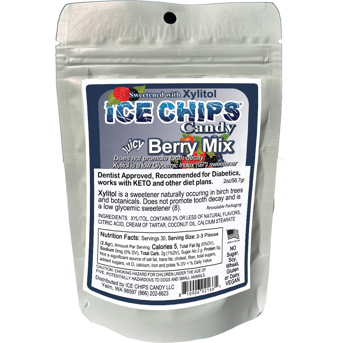 Ice Chips Candy Ice Chips Berry Mix 2oz Pouch