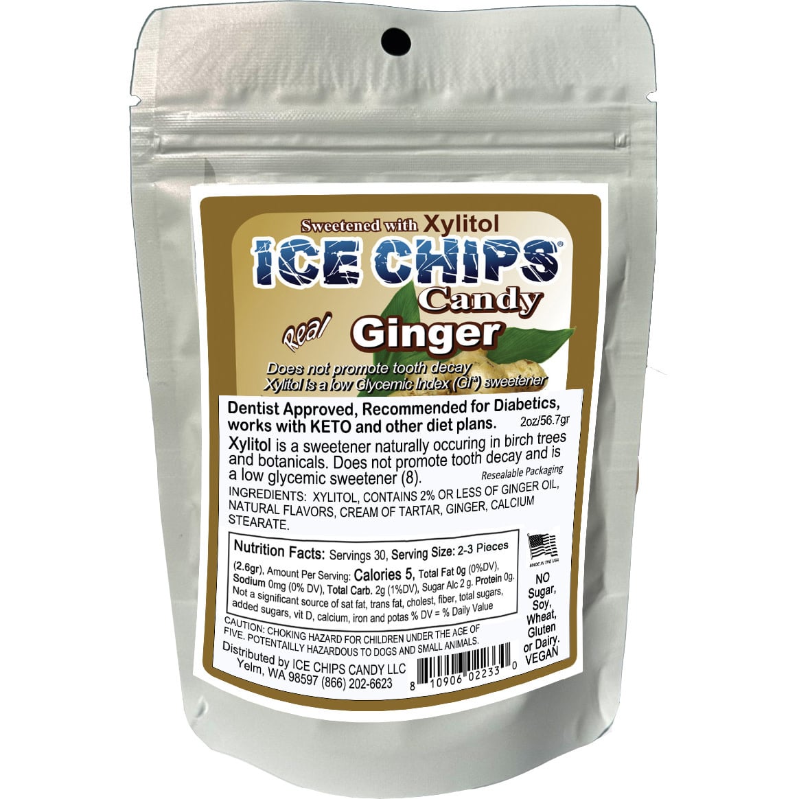 Ice Chips Candy Ice Chips Ginger 2oz Pouch