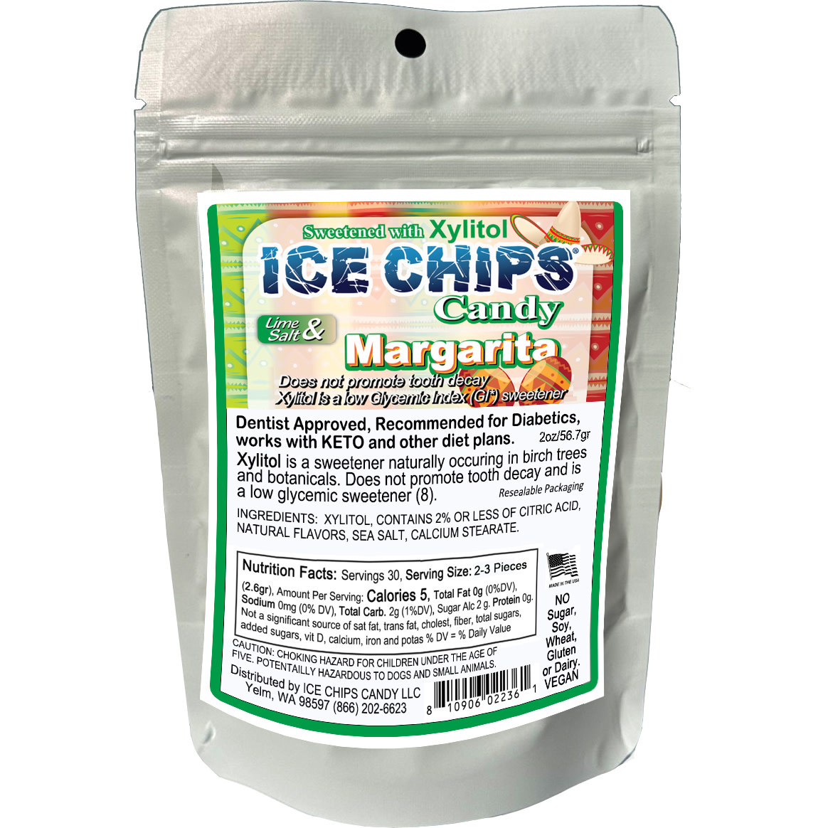 Ice Chips Candy Ice Chips Margarita 2oz Pouch
