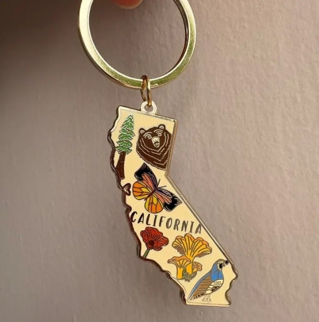 Coastal Haze Design Coastal Haze Design CA Icons Enamel Keychain