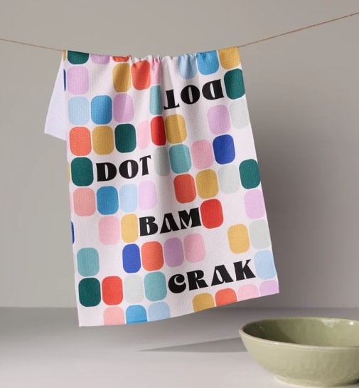 Geometry Geometry Mahjong Tile Talk Tea Towel