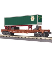 MTH - RailKing #30-76737, O-27 Flat Car w/40' Trailer, PRR