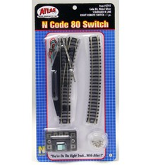 ATLAS N Code 80 Remote Right-Hand Switch