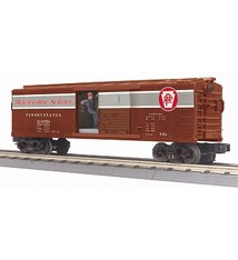 MTH - RailKing #30-79633, PRR Merchandise Service Operating Box Car w/Signalman