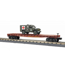 MTH - RailKing #30-76742, Flatcarw/(1)Dodge WC54 Ambulance