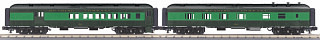 MTH - Rugged Rails #30-69325, Reading 2-Car 60' Madison Combine/Diner Set