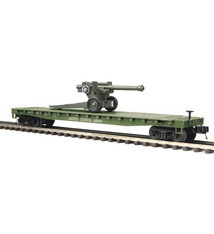 MTH - RailKing 30-76771 U.S. Army Flat Car w(1) 105mm Howitzer