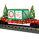 MTH - RailKing #30-76772, MTH Christmas Flatcar with Lighted Trees (red)