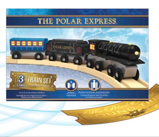wooden polar express train