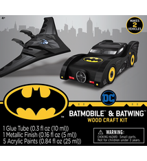 DC MINI BATMOBILE & BATWING BUILDABLE 2-PACK LICENSED WOOD PAINT KIT