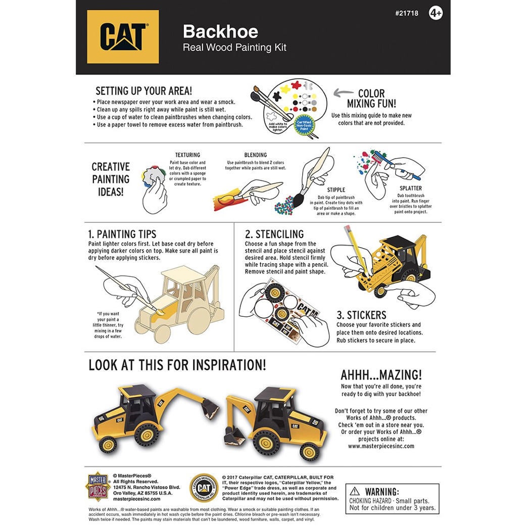 Dr Toys CAT BACKHOE LICENSED WOOD PAINT KIT