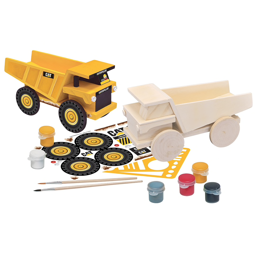 Dr Toys CAT DUMP TRUCK LICENSED WOOD PAINT KIT