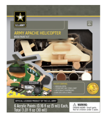 Dr Toys U.S. ARMY APACHE HELICOPTER LICENSED WOOD PAINT KIT