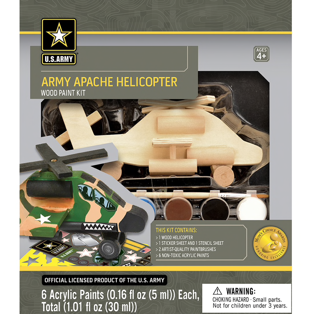 Dr Toys U.S. ARMY APACHE HELICOPTER LICENSED WOOD PAINT KIT