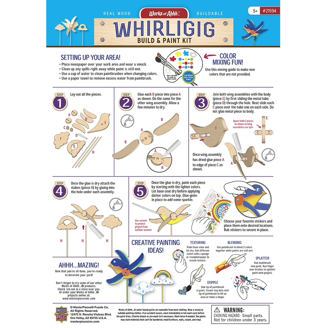 Works of Ahhh WHIRLIGIG BUILDABLE WOOD PAINT KIT