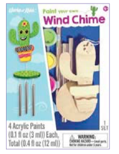 Works of Ahhh Cactus Wind Chime - Paint Your Own - Kit
