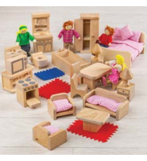 Big Jig Toys Doll Family and Furniture - 26 pc