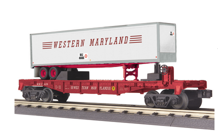 MTH - RailKing 30-76611	 - 	Western Maryland	Flat Car w/40' Trailer