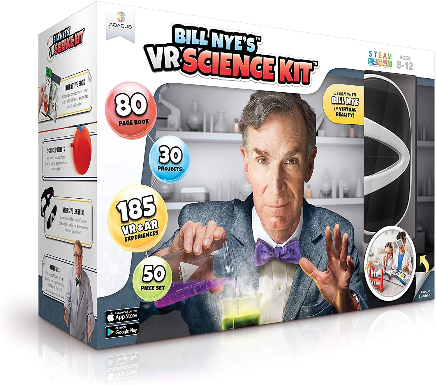 Abacus Bill Nye's VR Science Kit Virtual Reality Kids Science Kit, Book and Interactive Learning Activity Set