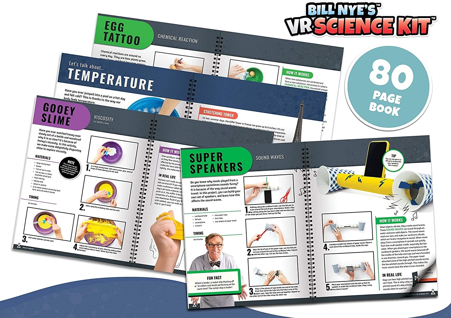 Abacus Bill Nye's VR Science Kit Virtual Reality Kids Science Kit, Book and Interactive Learning Activity Set