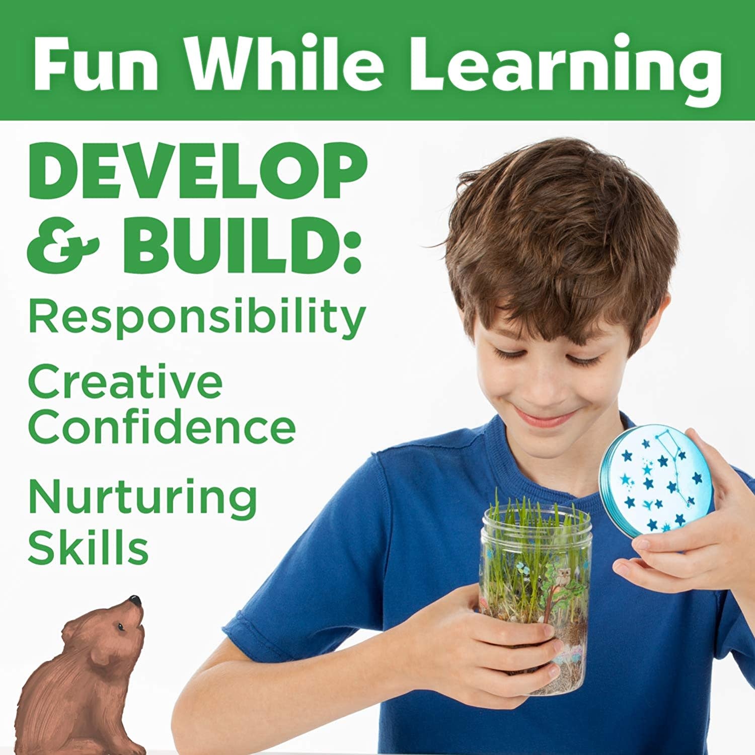 Creativity For Kids Grow 'N Glow Terrarium Kit for Kids - Science Activities for Kids