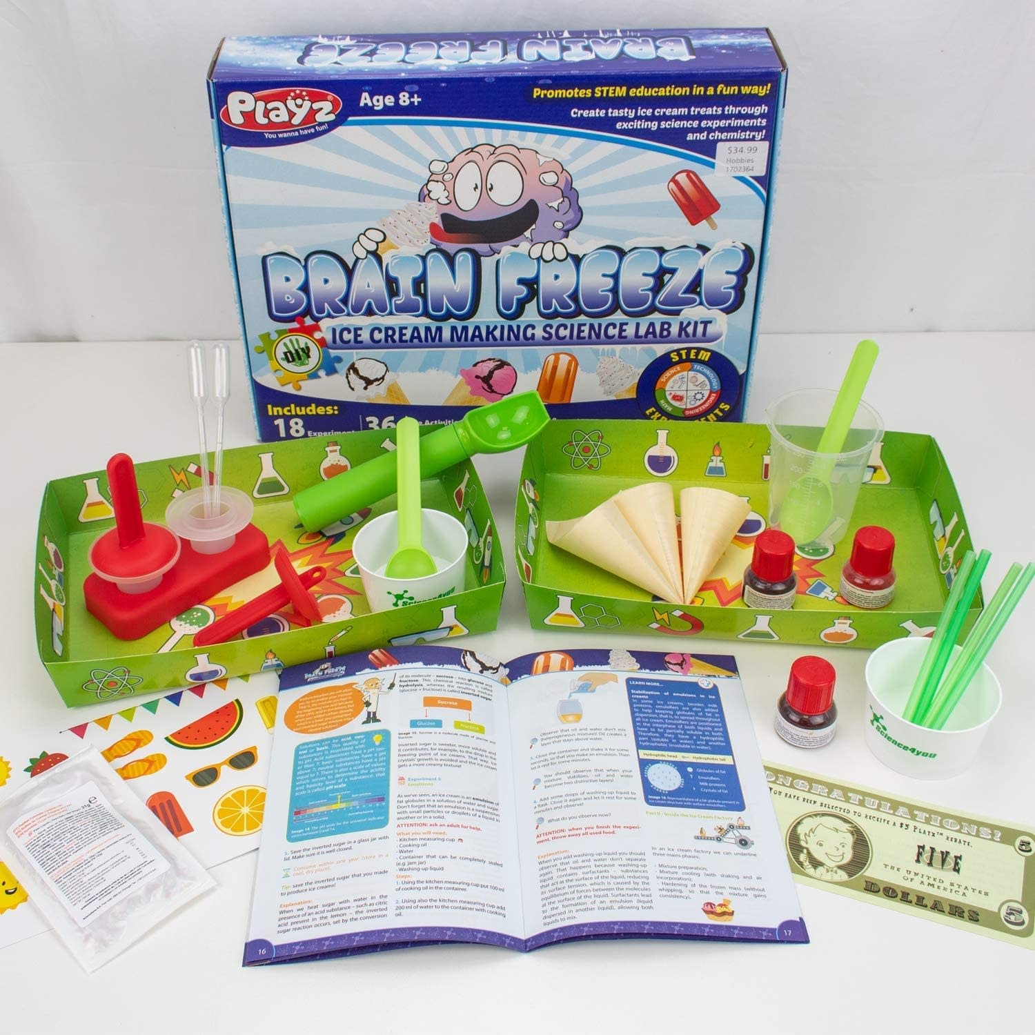 Playz Brain Freeze Ice Cream Making Science Kit