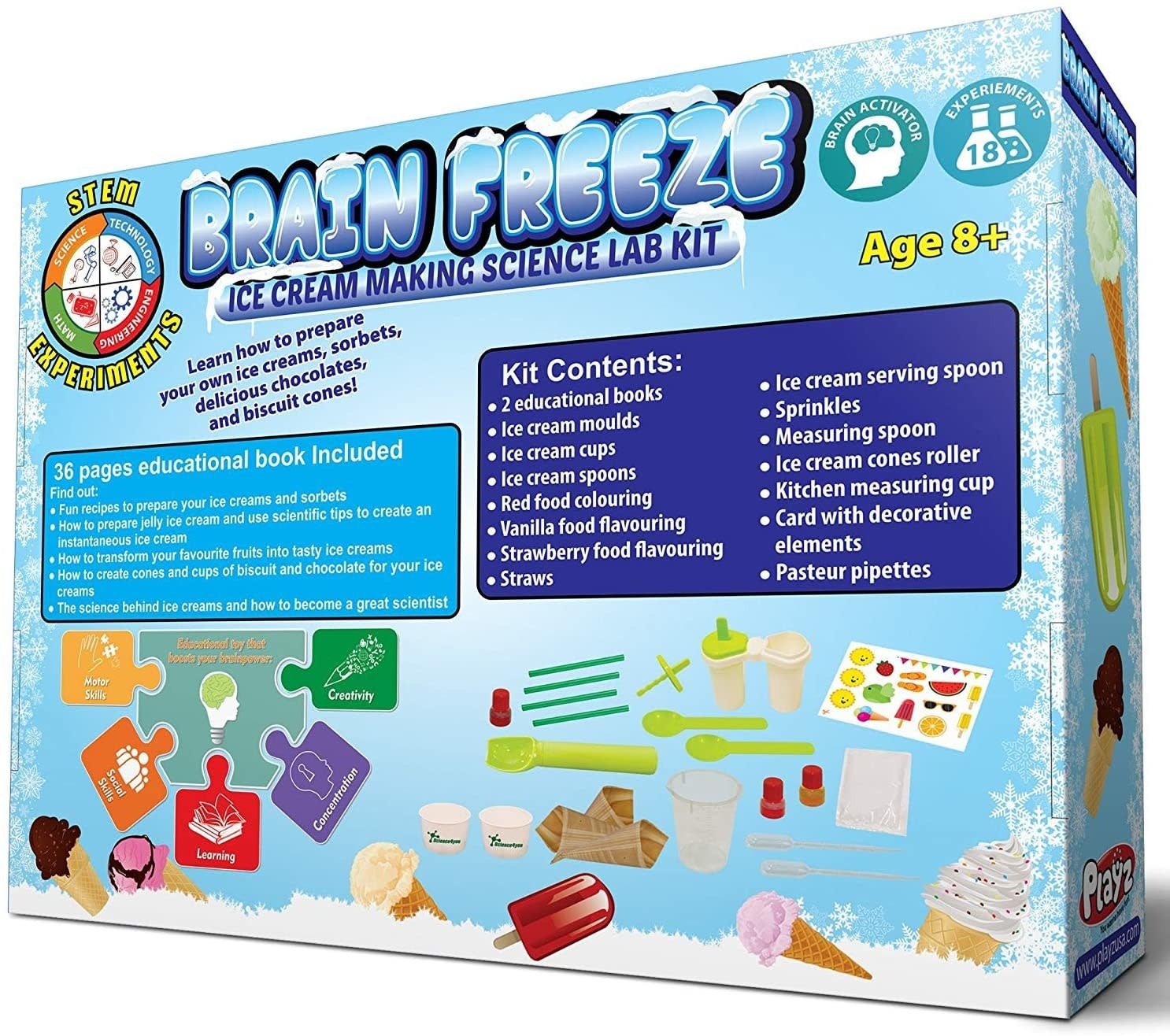 Playz Brain Freeze Ice Cream Making Science Kit