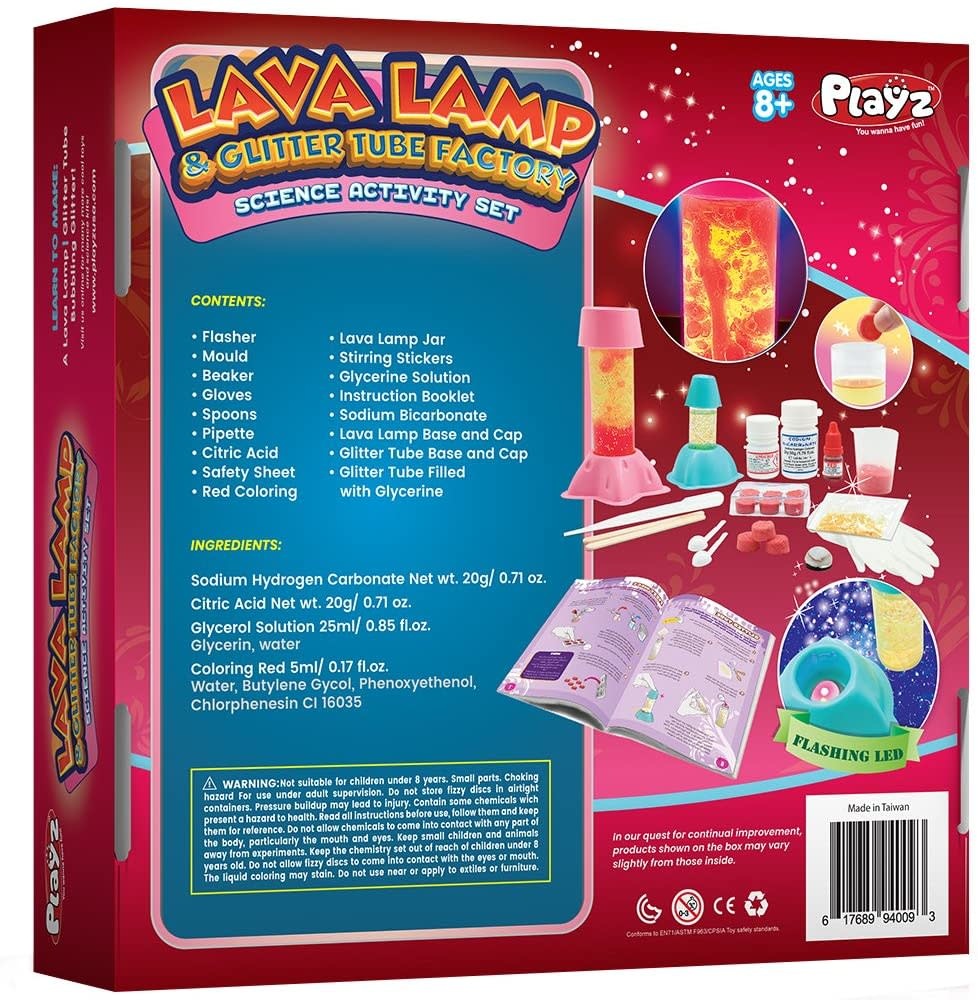 Playz Lava Lamp & Glitter Tube Arts and Craft Science Activity Set
