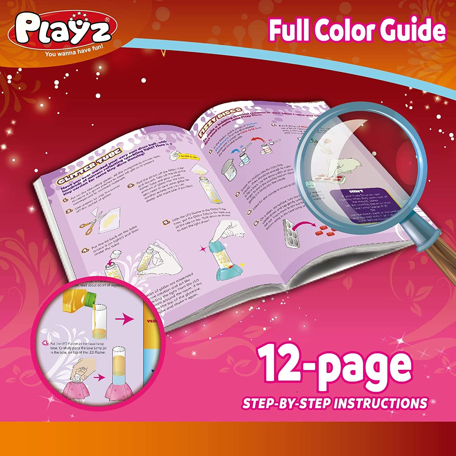 Playz Lava Lamp & Glitter Tube Arts and Craft Science Activity Set