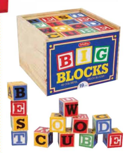 Schylling alphabet blocks, Large 1.75"