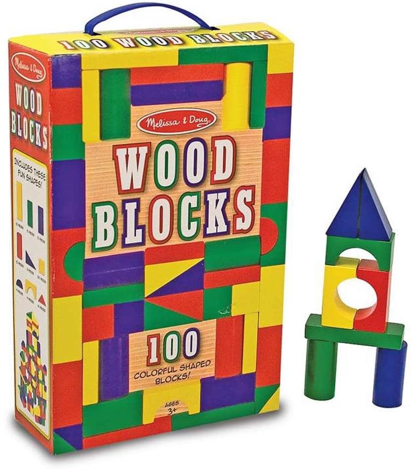 Melissa & Doug 100 Wood Blocks Set