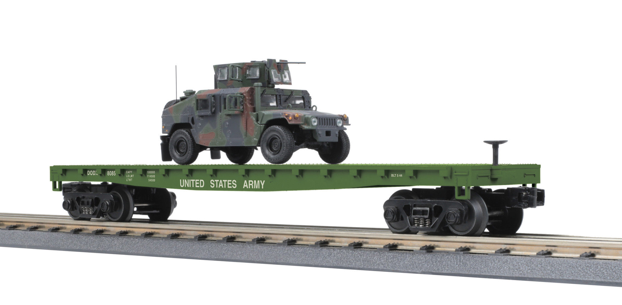 MTH - RailKing O US Army Flatcar w/Humvee #8085 - 30-76830