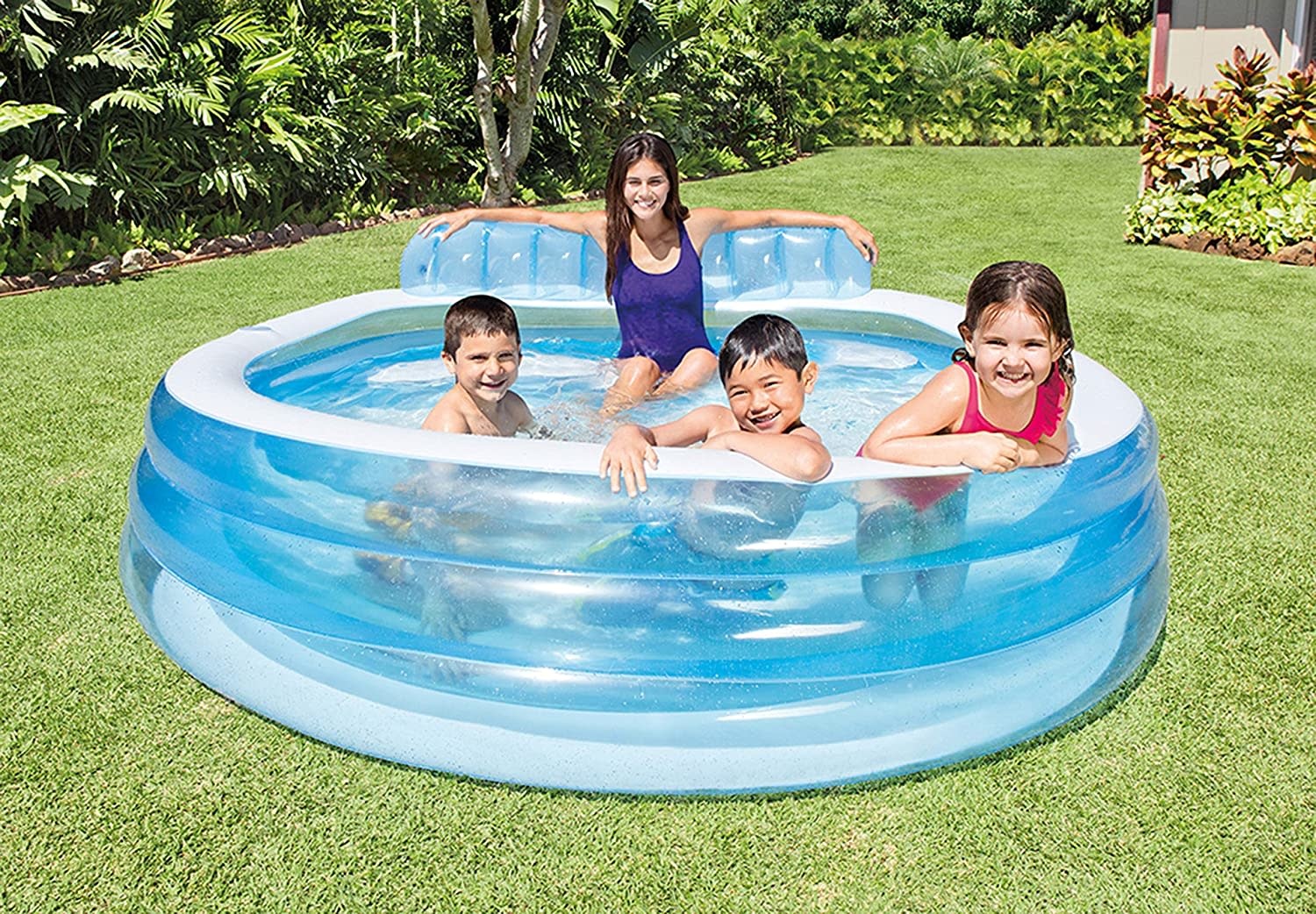 INTEX Intex Swim Center Inflatable Family Lounge Pool, 90" X 86" X 31", for Ages 3+